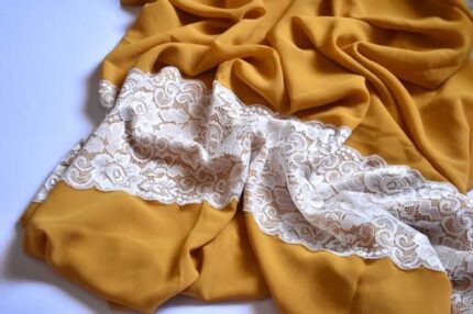 Heavy Chiffon Lace Hijabs (Georgette) - Sunfower