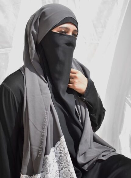 Heavy Chiffon Lace Hijabs (Georgette) - Taupe