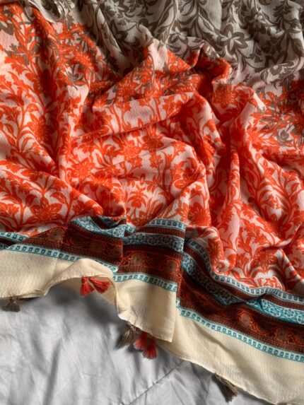 Printed Hijab Dahlia - Orange