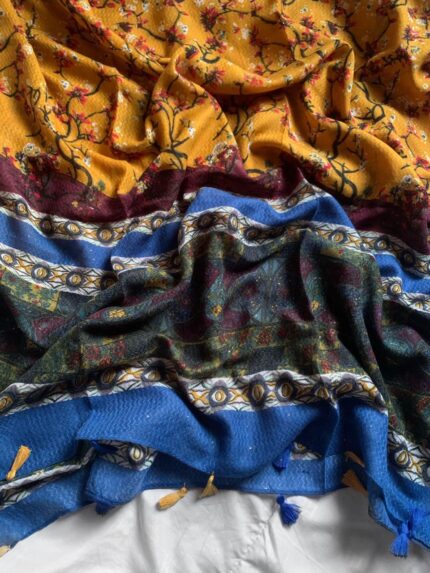 Printed Hijab Daisy- Mustard