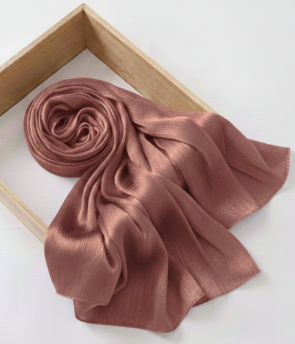 Organza Silk Hijab - Burnt Rose