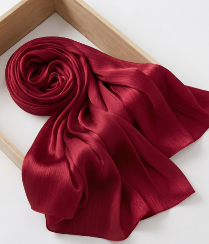 Organza Silk Hijab - Ruby