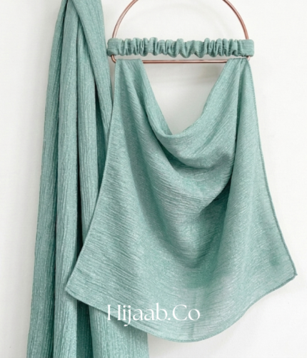 Silk Hijab Niqab Set - Fern Green