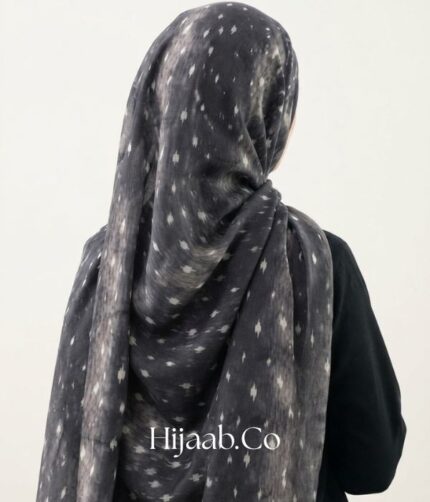 Printed Hijab - Charcoal Weave