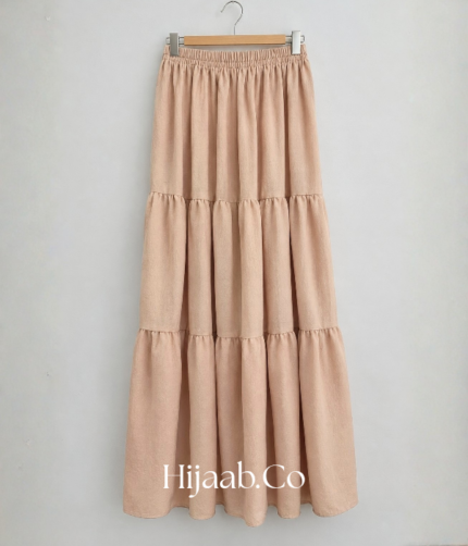 Tiered Maxi Skirt - Beige
