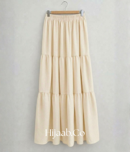 Tiered Maxi Skirt - Creme White